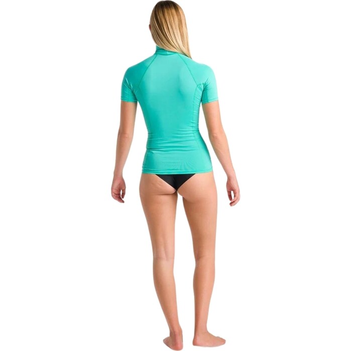 2024 C-Skins Womens NuWave X Short Sleeve Turtle Neck Rash Vest C-NLYSSWT - Aqua / Lilac